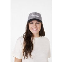 Load image into Gallery viewer, Fender Hipster Dad Hat, Gray and Black - One Size Fits Most