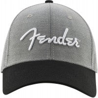 Load image into Gallery viewer, Fender Hipster Dad Hat, Gray and Black - One Size Fits Most