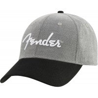 Load image into Gallery viewer, Fender Hipster Dad Hat, Gray and Black - One Size Fits Most