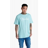 Load image into Gallery viewer, Fender Spaghetti Logo T-Shirt, Daphne Blue - S