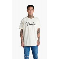 Load image into Gallery viewer, Fender Spaghetti Logo T-Shirt, Olympic White - M