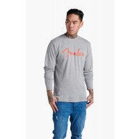 Load image into Gallery viewer, Fender Spaghetti Logo Long Sleeve T-Shirt, Heather Gray - M