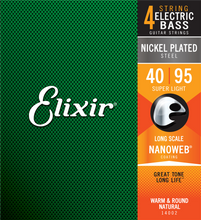Load image into Gallery viewer, Elixir E14002 Nano Bass Ls Super Lt 40-95 Set
