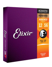 Load image into Gallery viewer, Elixir E16077 Nano Pb Acoustic 012-056 Light.Med.Set