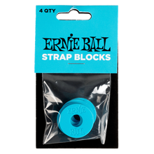 Load image into Gallery viewer, Ernie Ball Strap Blocks 4 Pack Blue