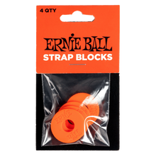 Load image into Gallery viewer, Ernie Ball Strap Blocks 4 Pack Red