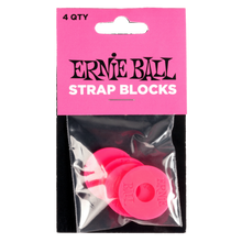 Load image into Gallery viewer, Ernie Ball Strap Blocks 4 Pack Pink