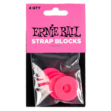 Load image into Gallery viewer, Ernie Ball Strap Blocks 4 Pack Pink