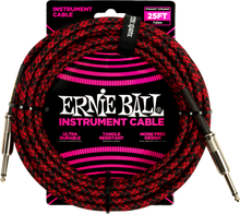 Load image into Gallery viewer, Ernie Ball 25Ft Braided Straight-Straight Red Black
