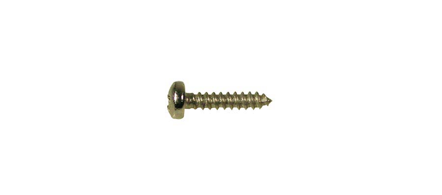 Screw, 2,2x6,5mm, 12pcs, dome head, tapping, for trussrod cover and tuners short, brass