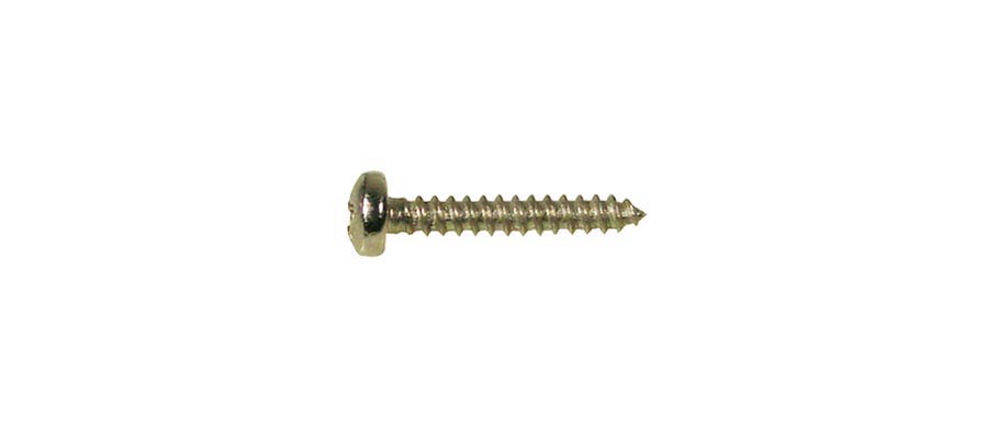 Screw, 2,2x9,5mm, 12pcs, dome head, tapping, for tuners, brass