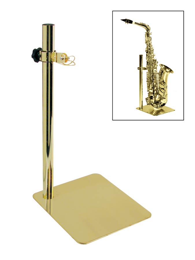 Saxophone stand, suitable for alto or tenor, gold