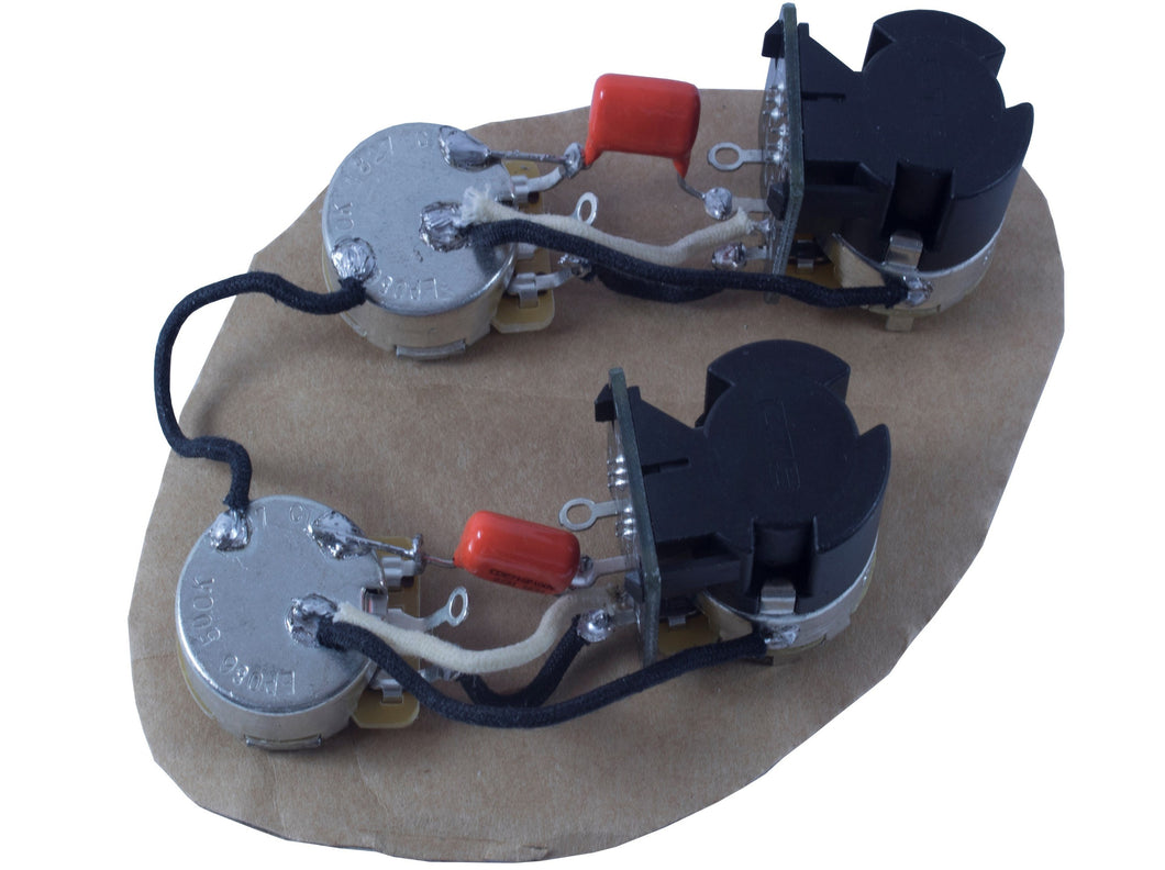 Les Paul style main cavity wiring harness (push/pull coil split)