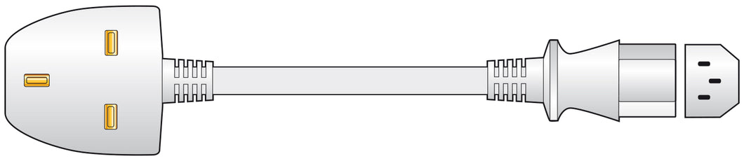Mercury Power Lead UK Plug - IEC White 1.0m