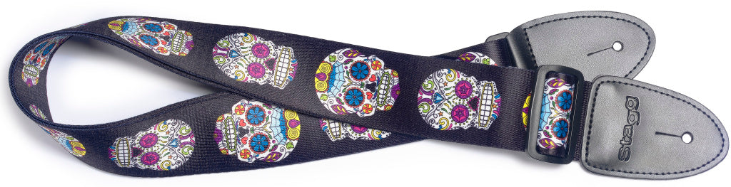 Stagg Terylene Strap Mexican Skull