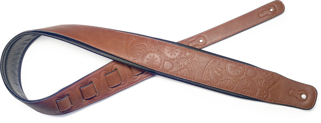 Stagg Padded Leather-Style Mexican Skull- Brown