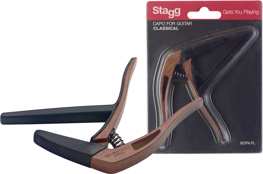 Stagg Flat Trigger Capo Class Wood Dark