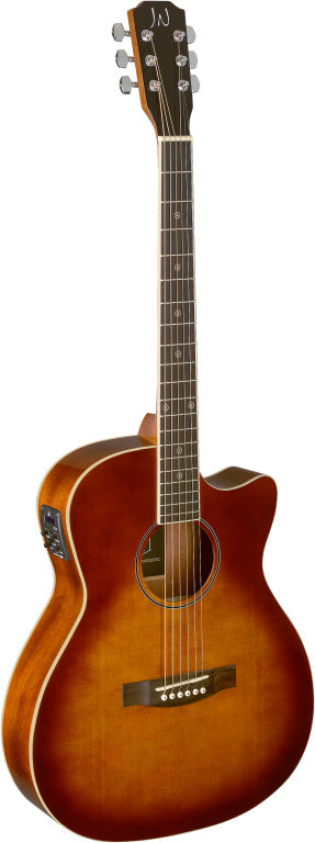 J.N Guitars Electro Acoustic Auditorium Guitar Cut Away-Solid Spru/Sapelli