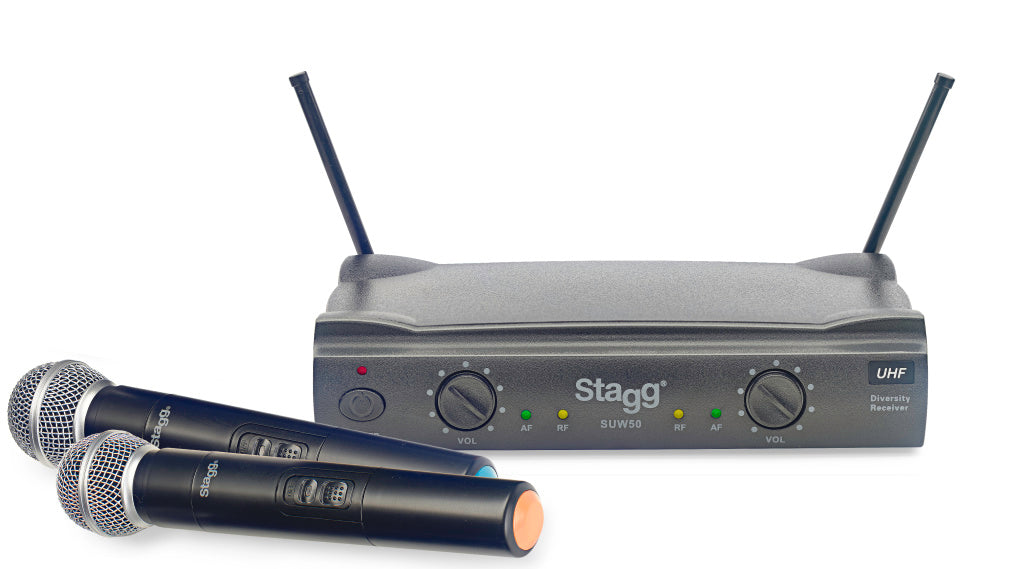 Stagg UHF Wireless 2 x Microphones 863.8-864.5