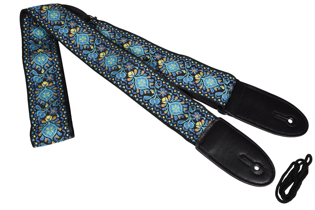 Chord Blue Floral Deluxe Guitar Strap