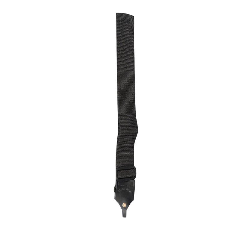 Gold Tone Black Cloth With Leather Tabs Strap
