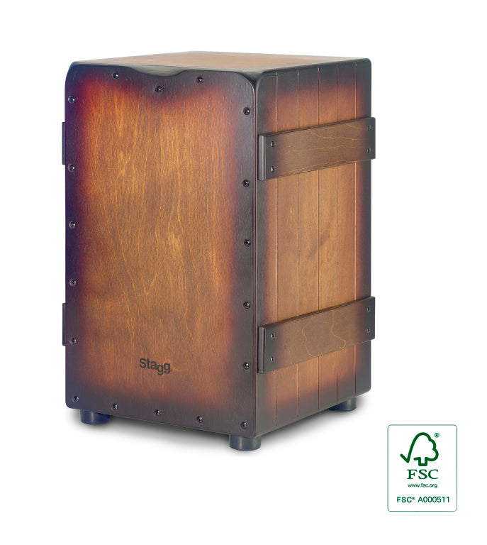 Stagg Sunburst Brown Crate Cajon