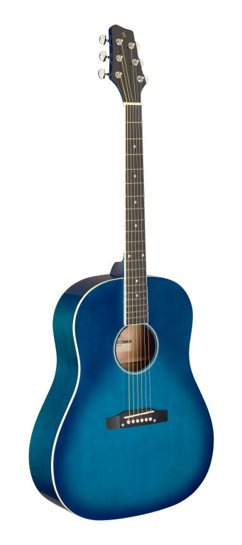 Stagg Acoustic Guitar Slope Shoulder Transparent Blue