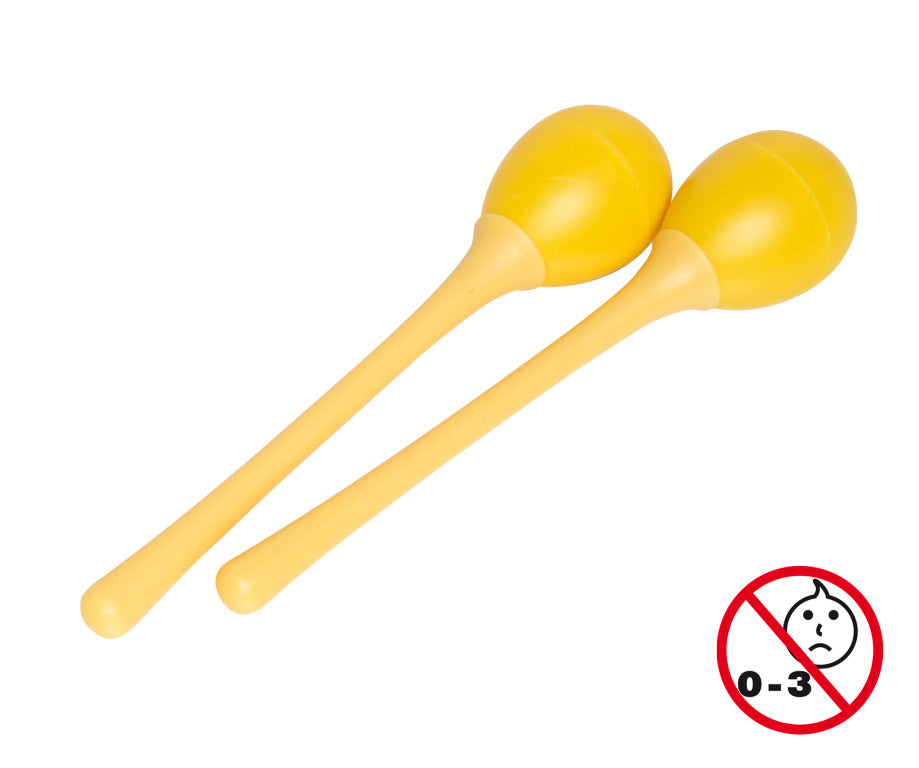 Stagg 2 Pieces Egg Maracas Long Handle, 1 5/8Oz, Yellow
