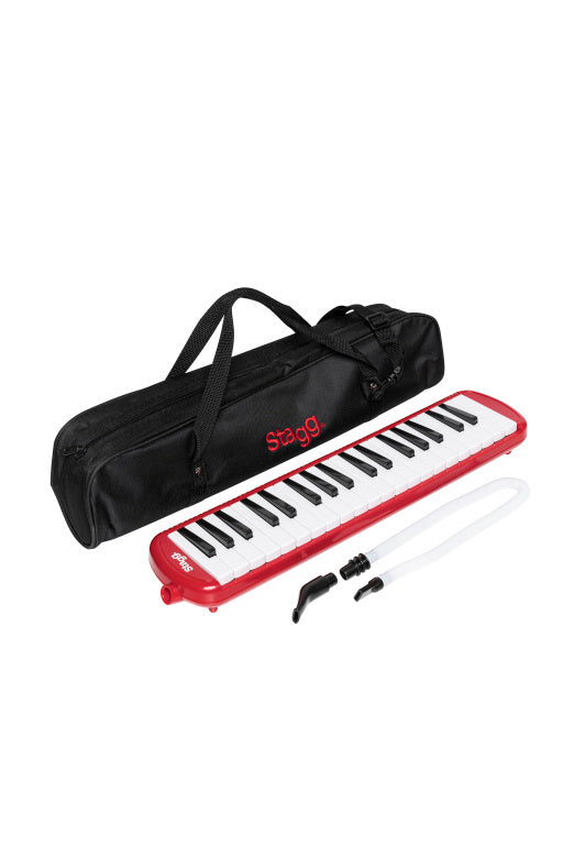 Stagg Melodica Red 37 Keys+Mouthpiece+Tube+Bag