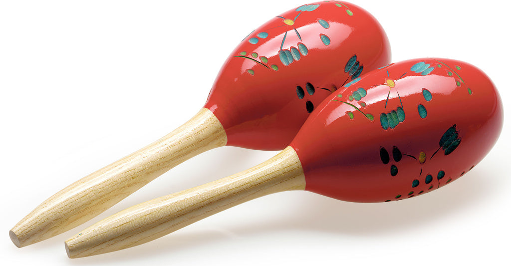 Stagg Wood Maracas Oval 28cm Red