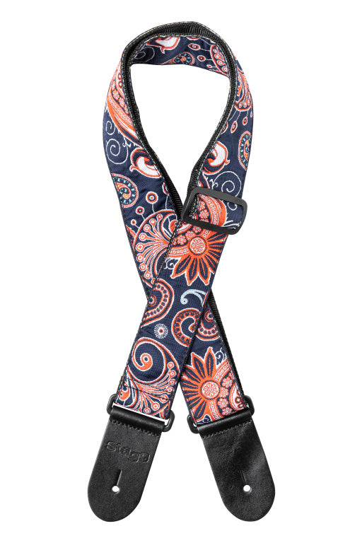 Stagg Woven Strap Paisley2 Red