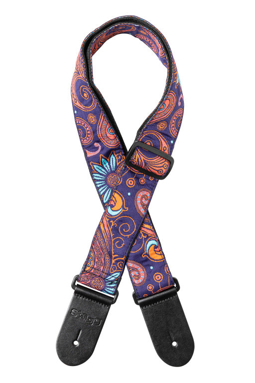 Stagg Woven Strap Paisley2 Orange