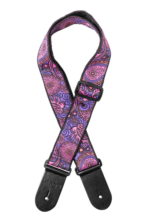 Stagg Woven Strap Paisley1 Pink