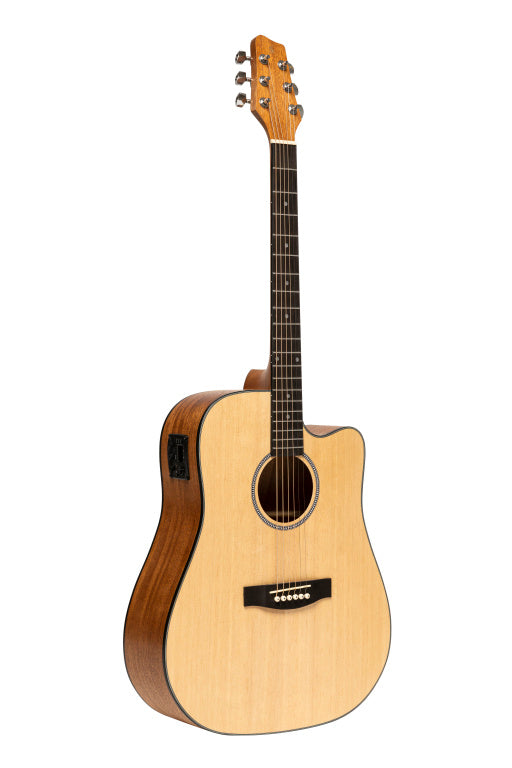 Stagg Electro Acoustic Guitar Cutway Dreadnought Spruce Natural