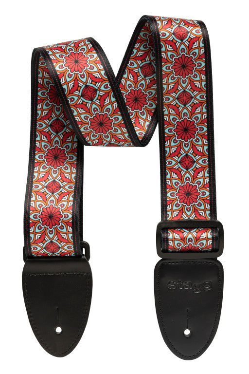 Stagg Terylene Strap Mandala Red