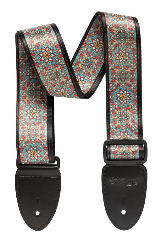 Stagg Terylene Strap Mandala Blue