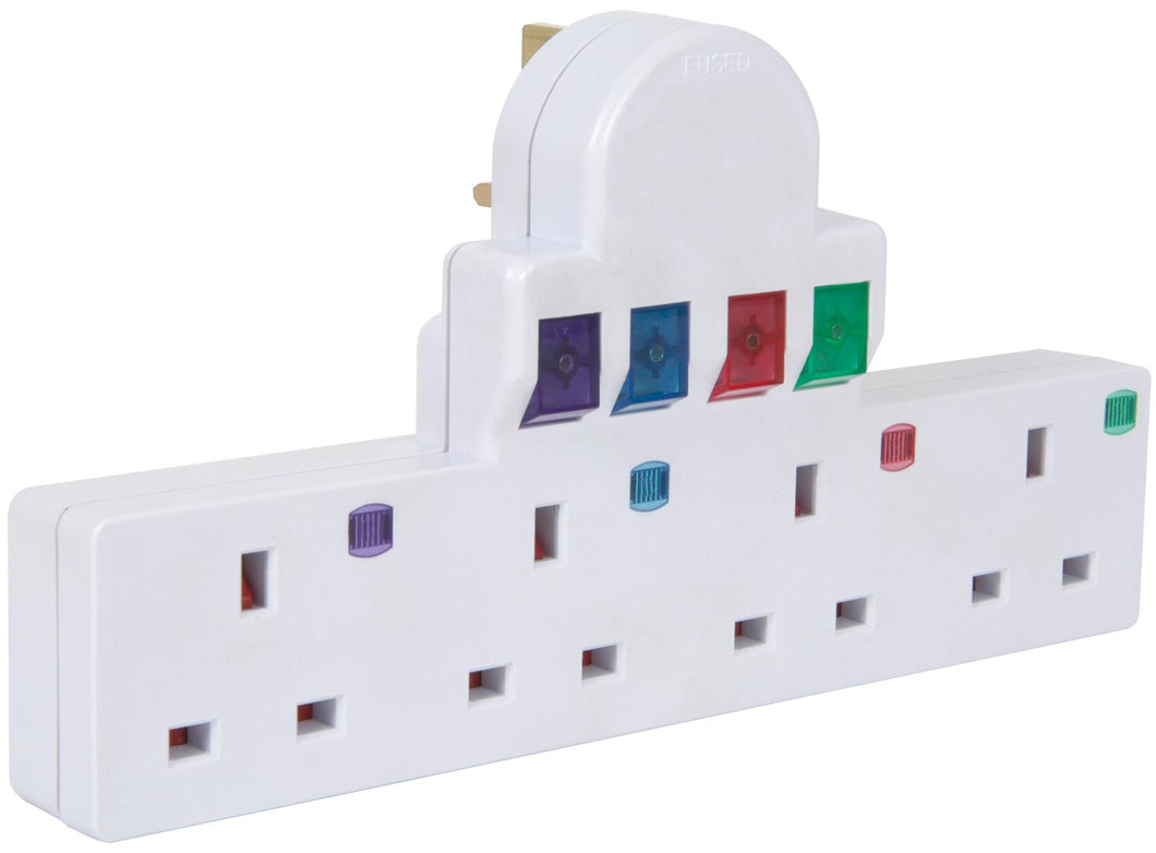 Mercury Plug-in 4 way mains adaptor