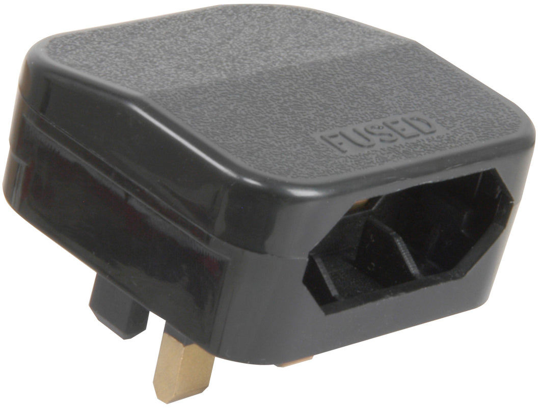 Mercury Black FCP fused Euro converter plug- bulk