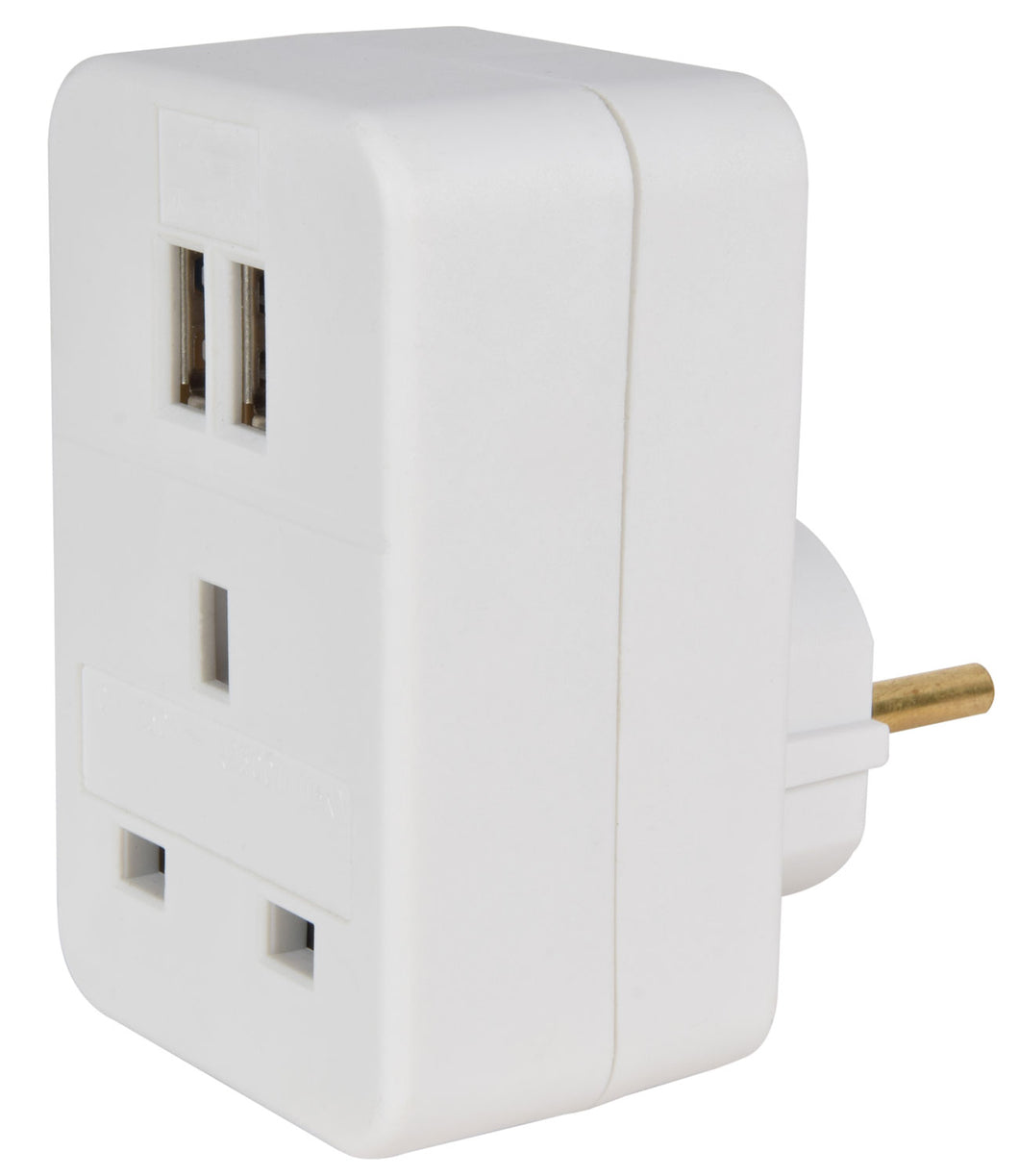 Mercury EU Travel Adaptor with Twin USB