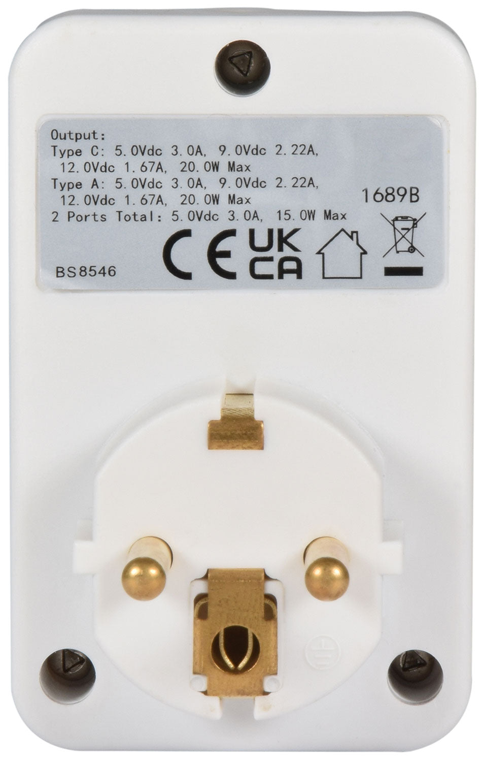 Mercury UK to EU Travel Adaptor USBA+C