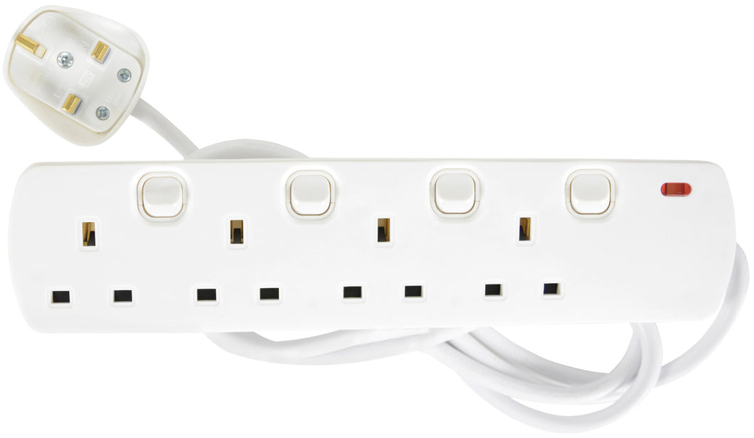 Mercury UK 4 Gang Switched Extension Lead 2.0m