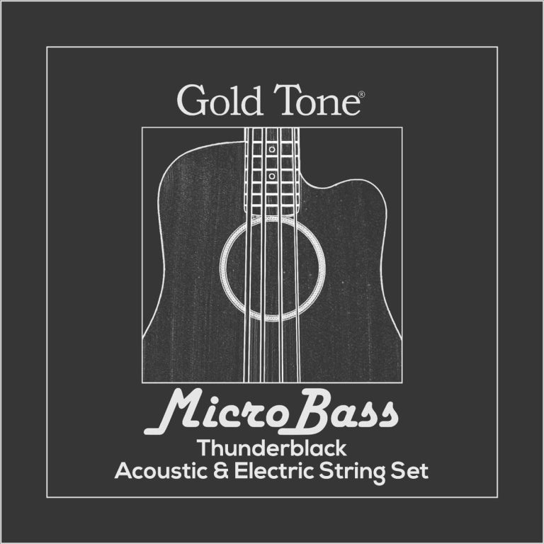 Gold Tone Microbass Rubber/Polymer Strings-Black