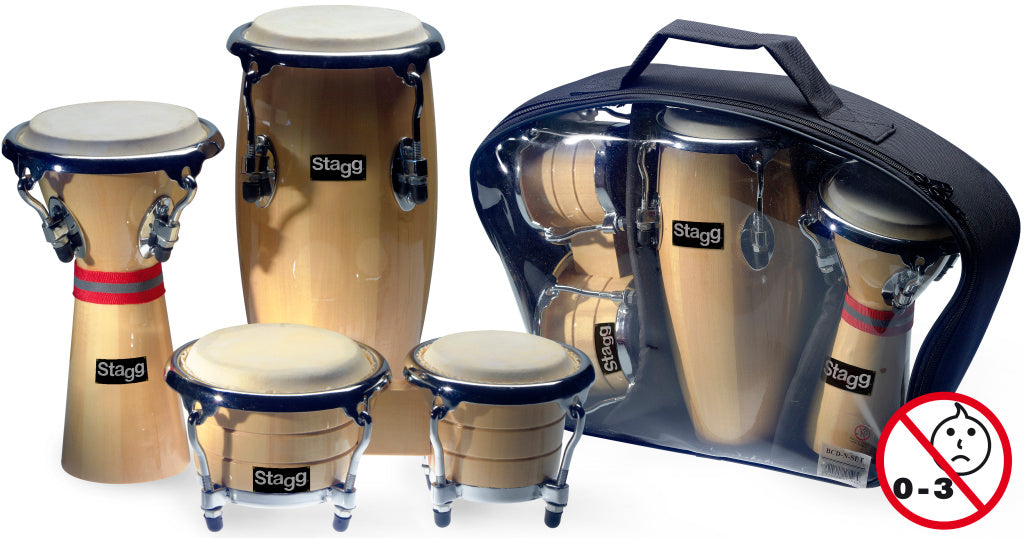 Stagg Mini Bongo,Conga & Djembe Set