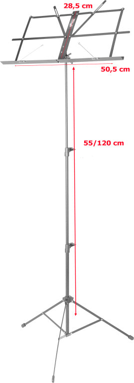 Stagg 3 Sections Music Stand-Black