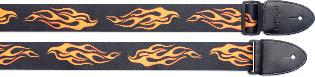 Stagg Terylene Guitar Strap/Flame