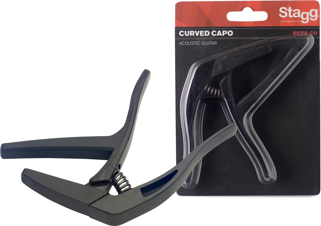 Stagg Curved Trigger Capo-Acoustic and Electric Guitar-Black