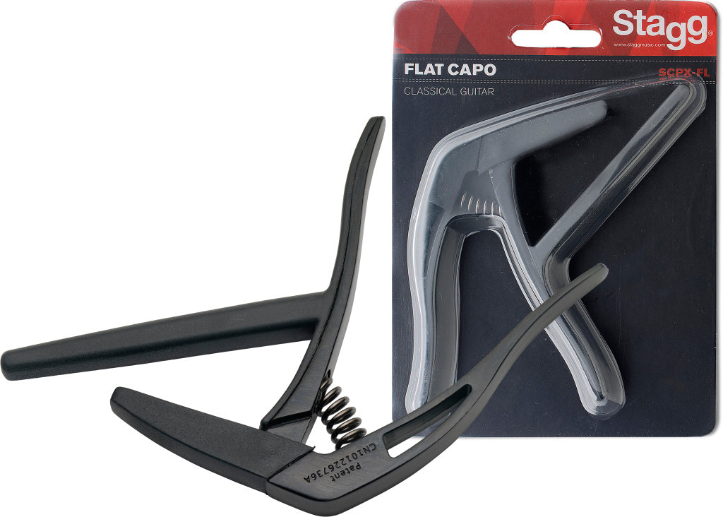Stagg Flat Trigger Capo-Class Guitar-Black
