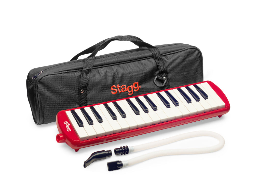 Stagg Reed Keyboard 32 Keys Mouthpiece tube+Bag Red