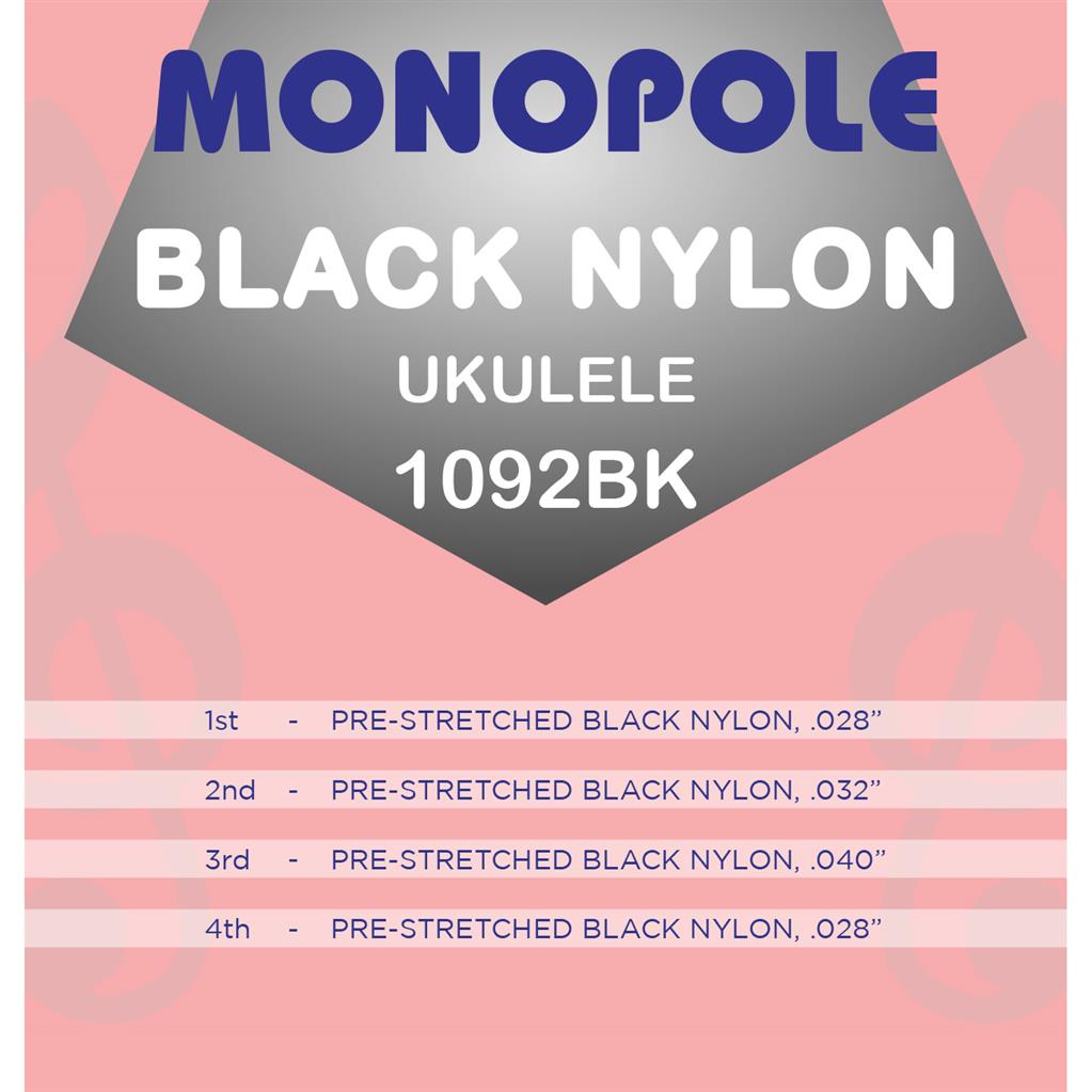 Monopole 1092Bk Ukulele Black Nylon Set