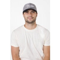 Load image into Gallery viewer, Fender Hipster Dad Hat, Gray and Black - One Size Fits Most
